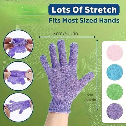 2pcs/6pcs/12pcs Reversible Exfoliating Shower Gloves, Body Scrub Gloves, ,Cleansing Tools Bath Towel Bath Products Back Scrub